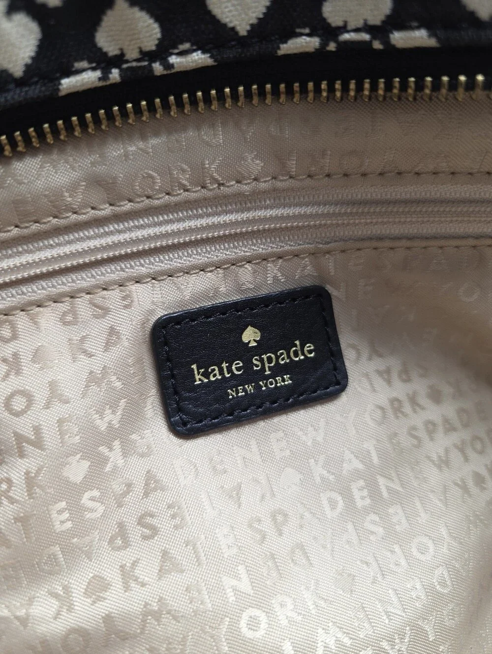 kate spade Black, Cream & Pink Patterned Tote